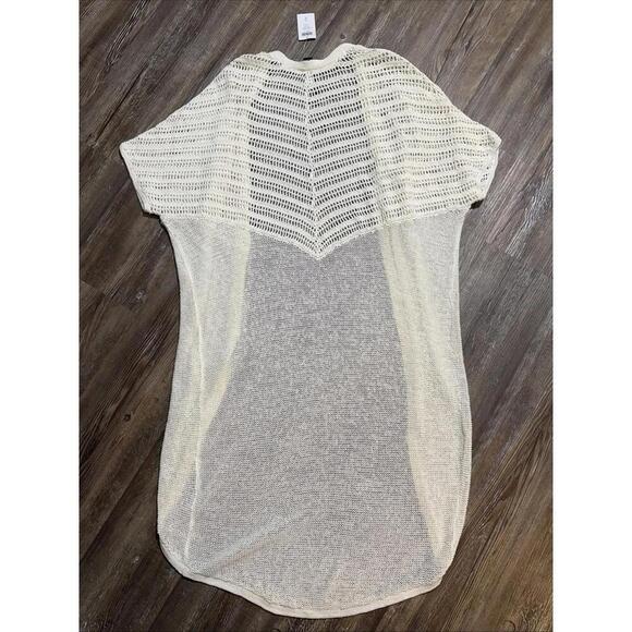 Chicos Beach Boho Quiet Luxury Minimalist Casual Crochet Linen Blend Kimono New - Picture 12 of 12